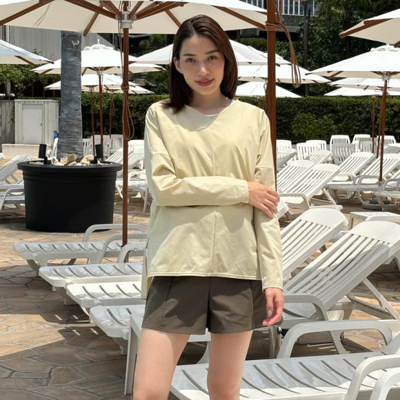 스트레치성 발군!UV컷 포함 풀오버♡ 【후쿠오카 수영복 텐진 수영복 리조트 수영복 ALBOVE 요가 짐 PEAK & PINE 멘즈 수영복】