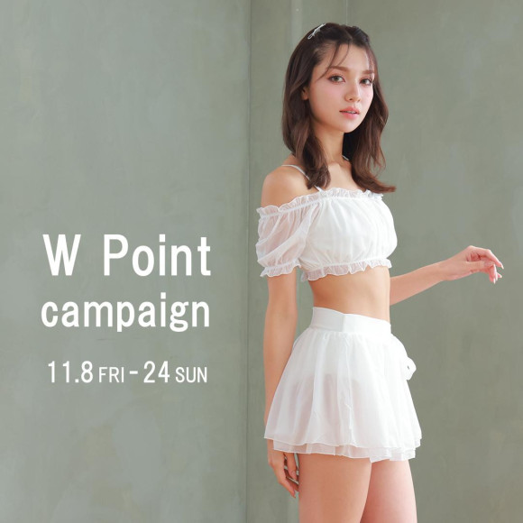 Wポイントキャンペーン本日からスタートです♪【福岡水着　天神水着　リゾート水着　ALBOVE　ヨガ　ジム　PEAK＆PINE　メンズ水着】