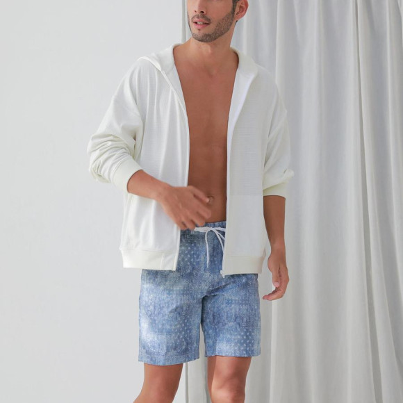 牛仔布印花的时尚男装泳衣♪【福冈泳衣天神泳衣度假村泳衣ALBOVE瑜伽健身房PEAK&PINE Mens泳衣】