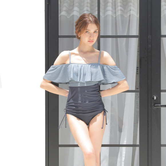 ニットのようなリブ素材ビキニでお洋服見え♡【福岡パルコ　九州水着　大人水着　天神水着　洋服見えビキニ　メンズ水着　水着初心者　2026年新作水着】