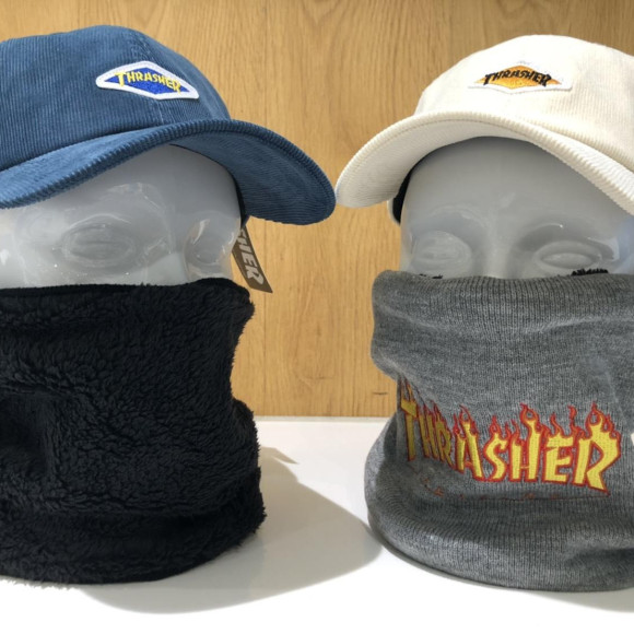 ☆THRASHER　スラッシャー　ロゴ刺繍　リバーシブル　ネックウォーマー☆