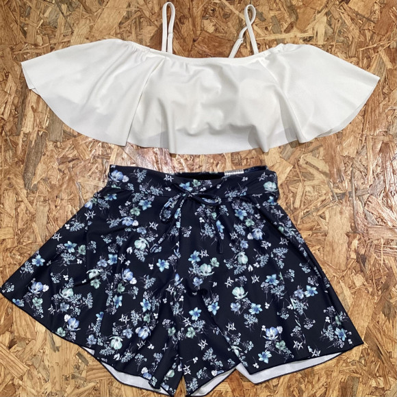 【レディース水着】　オフショル　体型カバー水着