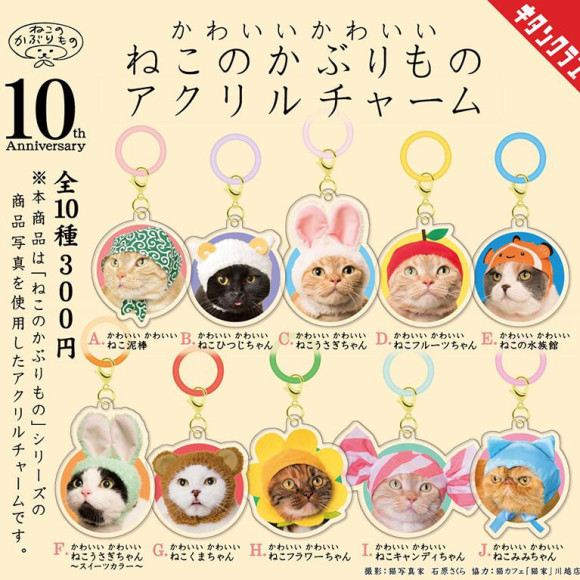 \ かわいいかわいいねこのかぶりもの アクリルチャーム /