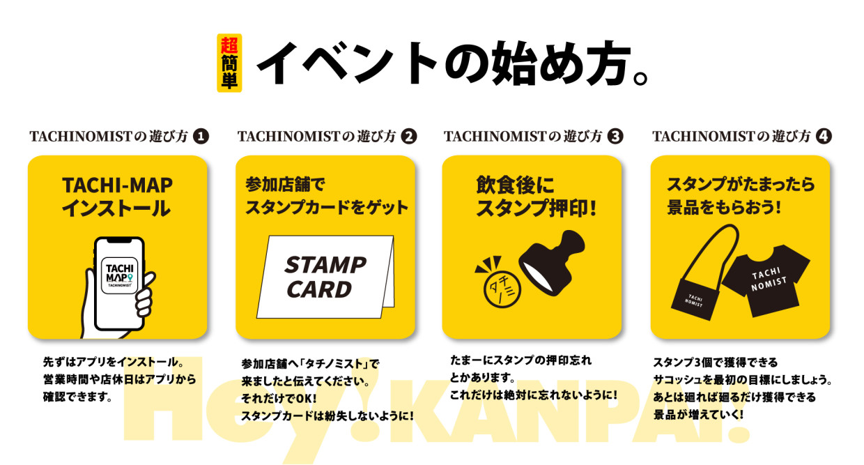 TACHINOMIST参加方法(スタンプラリー)