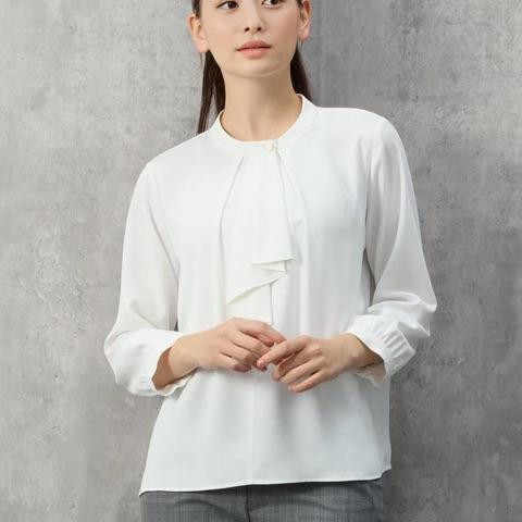春物ラッフルボウタイブラウス