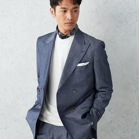 オシャレな麻混インポート生地使用