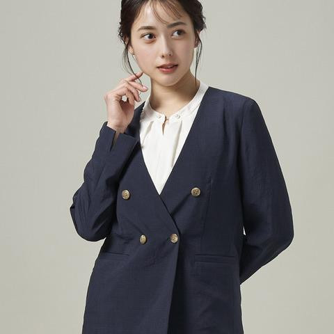 麻調の涼しいセットアップ