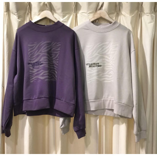 アニマルプリント ロゴ 刺繍 プルオーバー 