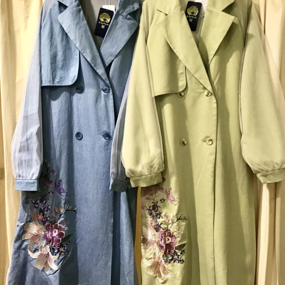 is scolar＊チュール重ね花刺繍ロングコート＊