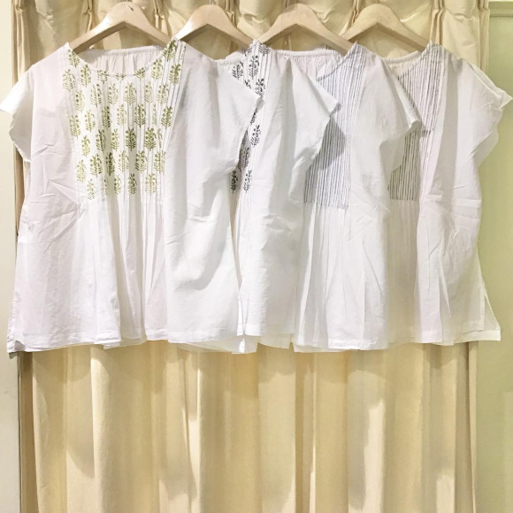 new♡♡ブロックプリントブラウス