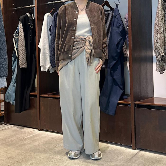 モールパイル　リブ付きカーディガン