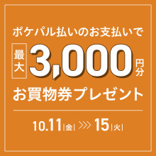 【先着500様限定】最大3,000円分！お買物券プレゼント！