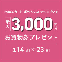 【先着1,000様限定】最大3,000円分！お買物券プレゼント！