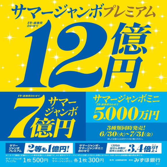 サマージャンボ宝くじ発売中！