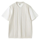 アラン調 ニットコンビTシャツ