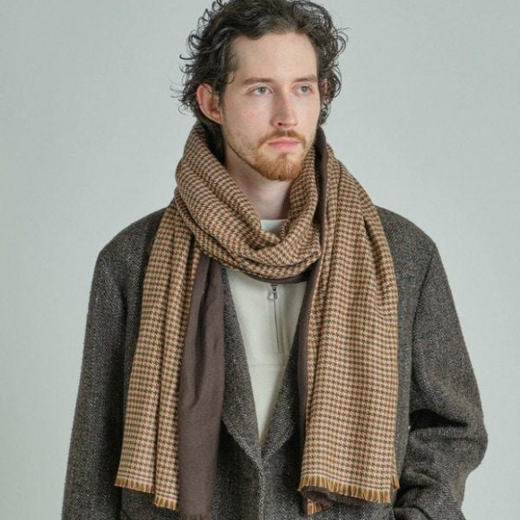 カシミヤ混リバーシブルマフラー