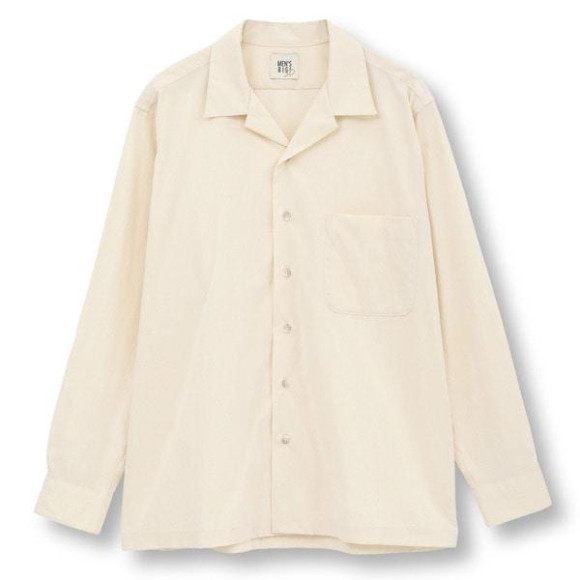 コットンナイロンピーチ起毛 オープンカラーシャツ