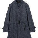 【canal deux Luxe】デニムプリントクロス スタンドカラーコート