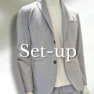 DELEGANT メランジプリントジャージ セットアップジャケット