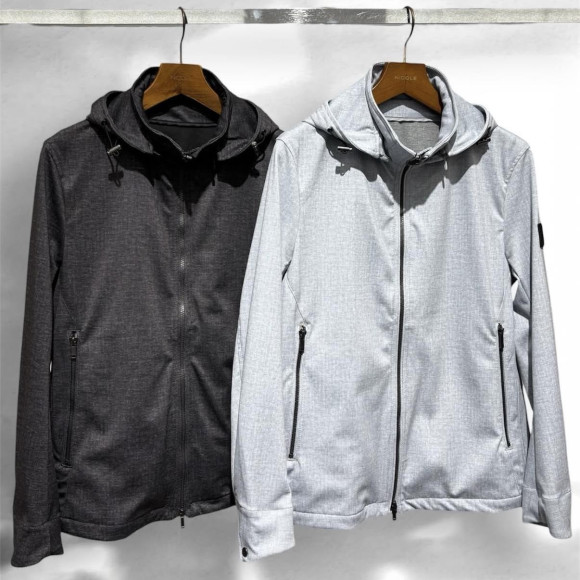 DELEGANT メランジプリントジャージ フーディブルゾン