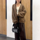 モヘヤニットカーディガンブルゾ...