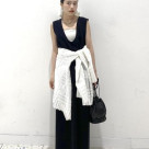 ディープネックカットソーワンピ...