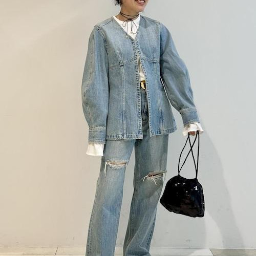 I feel like wearing denim and white inner....