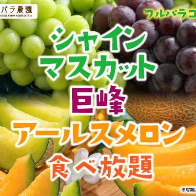 【8/28～】「シャインマスカット・巨峰・アールスメロン食べ放題」開催決定♪