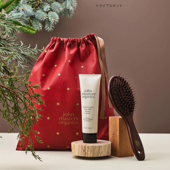 The next morning's hair fresh and smooth hair milk & shiny hair brush