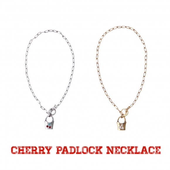 CHERRY PADLOCK NECKLACE  ♥