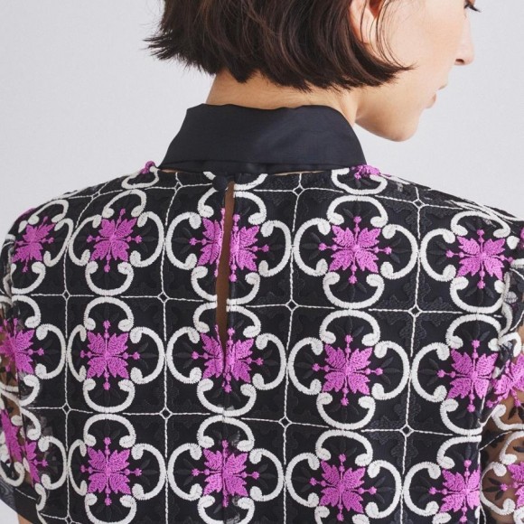 タイルパターンリボントップ タイルパターンタックスカート