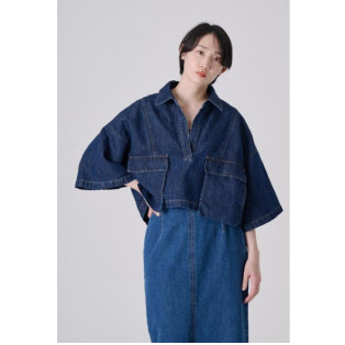 ［岡山デニム］CROPPED SKIPPER DENIM SH