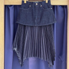 [Okayama Denim] DENIM PLEATS LAYERED SK