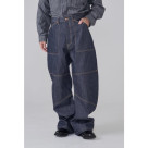 [岡山デニム]DOUBLE KNEE DENIM CURB TROUSER (KUR)