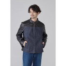 [岡山デニム]DENIM DOCKING LEATHER MOTORCYCLE JACKET