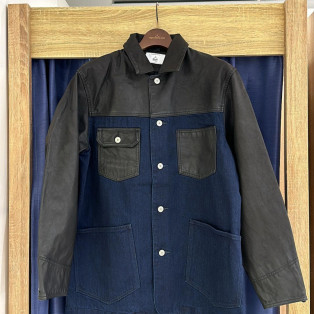 ［岡山デニム］DENIM LEATHER COVERALL