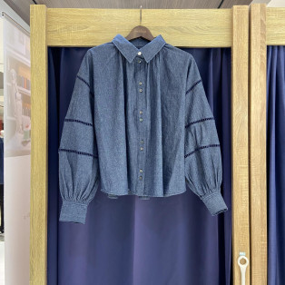 ［岡山デニム］LADDER LACE DENIM BL