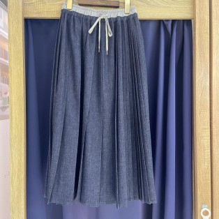 ［岡山デニム］PLEATS RELAX LONG SK