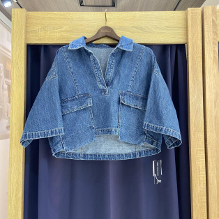 ［岡山デニム］CROPPED SKIPPER DENIM SH