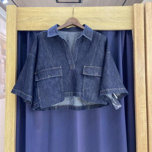 ［岡山デニム］CROPPED SKIPPER DENIM SH