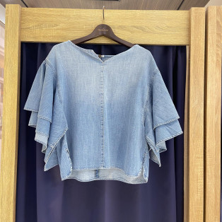 ［岡山デニム］DENIM TIERED SL BL