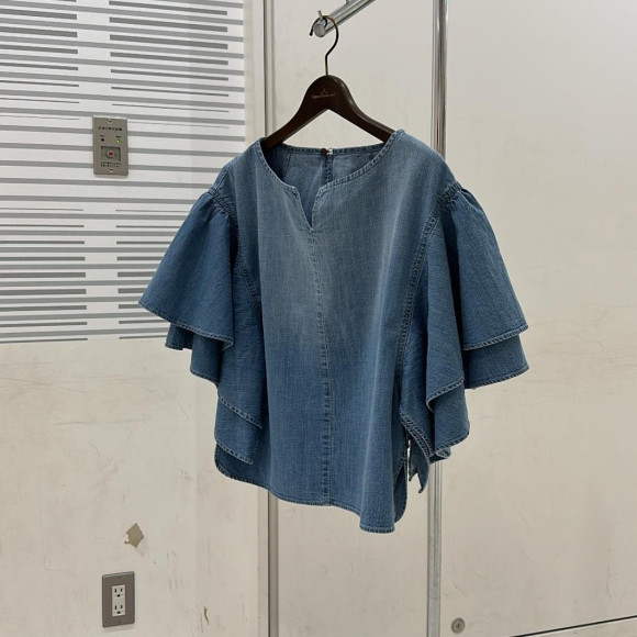 ［岡山デニム］DENIM TIERED SL BL
