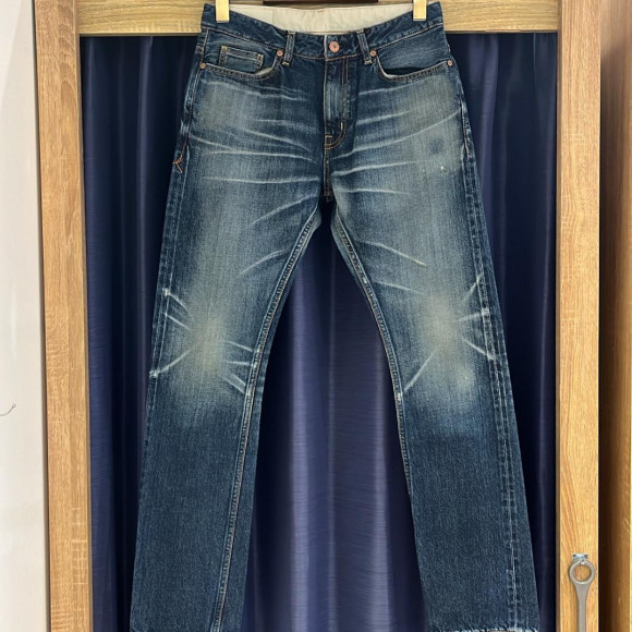 ［岡山デニム］ヴィンテージ加工スリムストレートデニム＜Cigarette＞