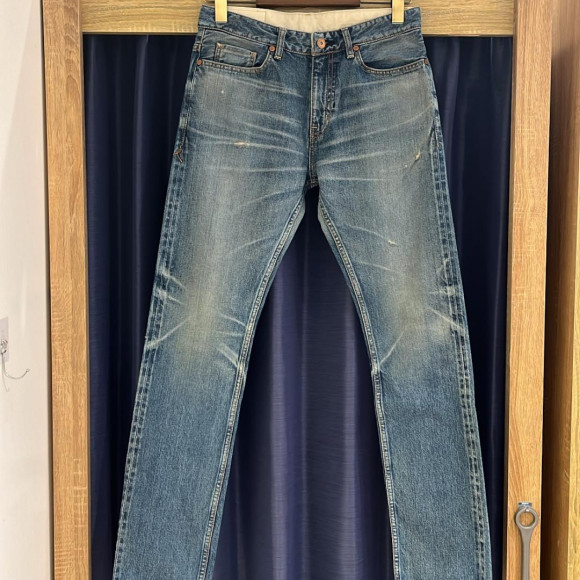 ［岡山デニム］ヴィンテージ加工スリムストレートデニム＜Cigarette＞