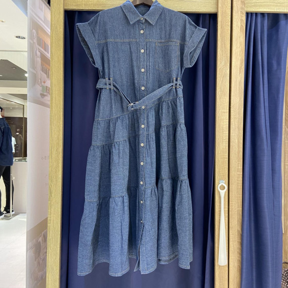 [오카야마데님]ASYMMETRY DENIM OP