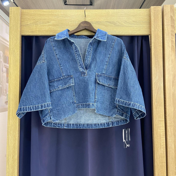 ［岡山デニム］CROPPED SKIPPER DENIM SH