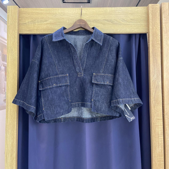 ［岡山デニム］CROPPED SKIPPER DENIM SH