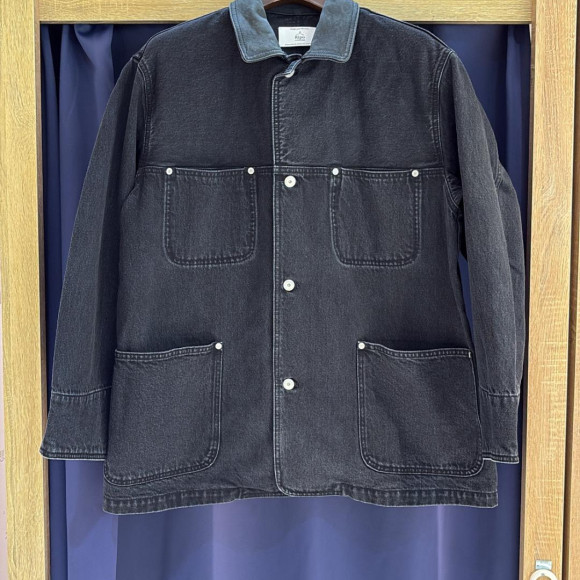 [岡山牛仔褲]LEATHER COLLAR COVERALL