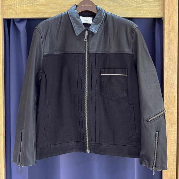 ［岡山デニム］LEATHER DENIM JKT