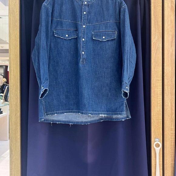 [岡山デニム]DENIM 3/4SLEEVE WESTERN SHIRT
